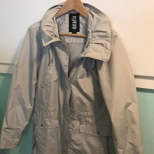 Medium weight khaki rain jacket